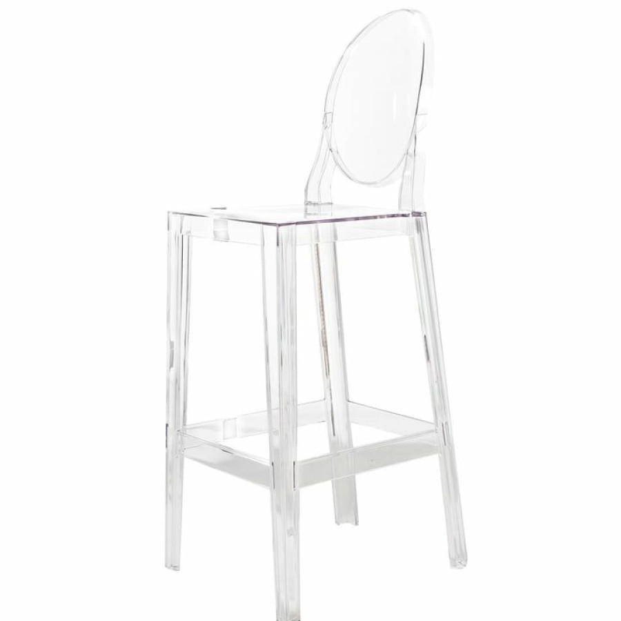 Kartell * | Bargain Sale Kartell One More Please Bar Stool, Oval H 110 Cm, Crystal Clear