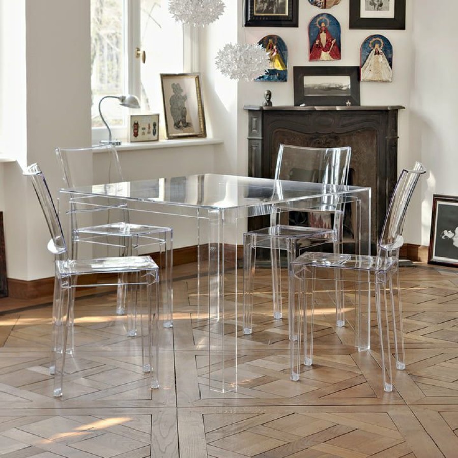 Kartell * | Crazy Deals Kartell Invisible Dining Table, 100 X 100 Cm, Crystal Clear