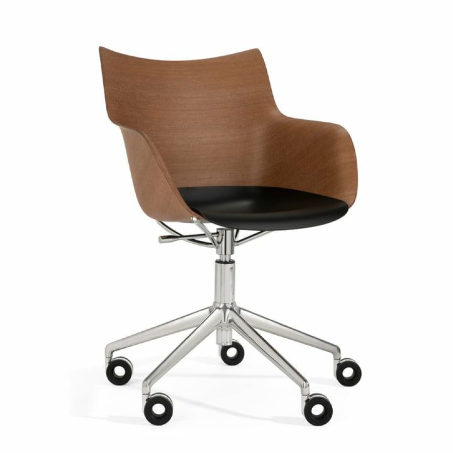 Kartell * | Best Choice Kartell Q/Wood Chair With Castors