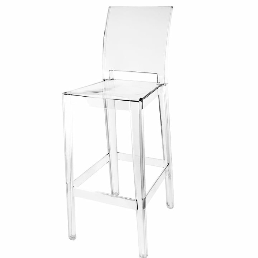 Kartell * | Bargain Sale Kartell One More Please Bar Stool H 110 Cm, Square, Crystal Clear